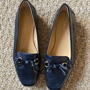 NWT Leather Talbots navy blue loafers Medium width